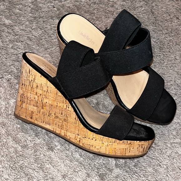 Limelight Black and Tan Wedge Sandals - Picture 2 of 3
